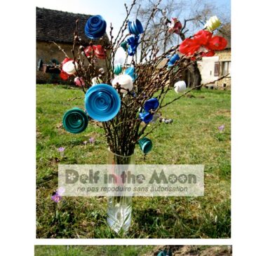 Bouquet de papier et tissu
