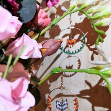 Boucles d&rsquo;oreilles créoles loup et renard