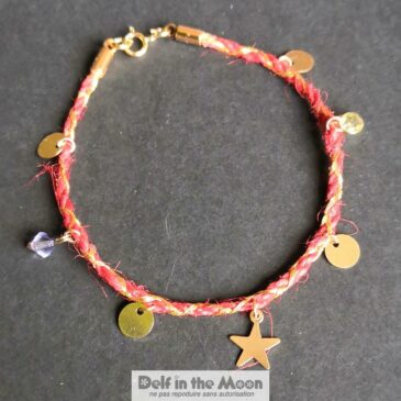 Bracelet tressé laine et or