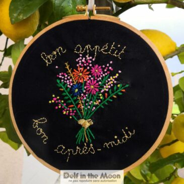 Broderie « bon appétit bon après-midi »